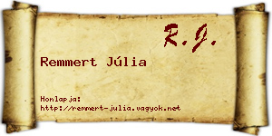 Remmert Júlia névjegykártya