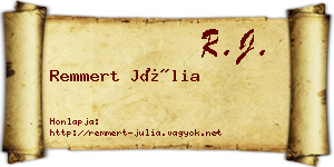 Remmert Júlia névjegykártya
